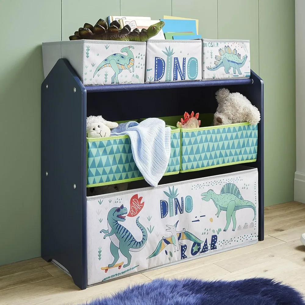 Детска етажерка, органайзер за играчки с кутии за съхранение DINOSAUR, снимка 6