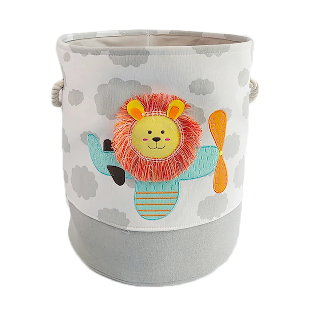 Кош за играчки, дрехи, пране, сгъваем, с удобни дръжки, за детска стая, спалня, дневна - лъвче