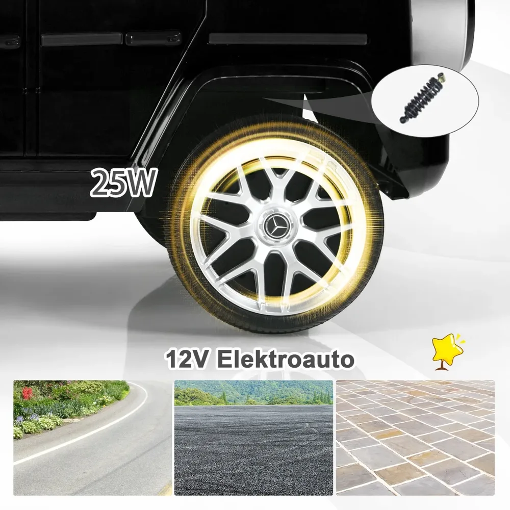 Детска електрическа кола Mercedes-Benz G63 12V с музика и фарове, черна, снимка 3