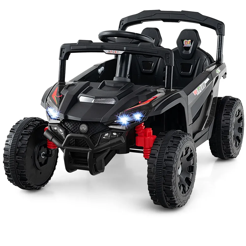 Детска електрическа кола UTV 12 V с дистанционно управление, черна, снимка 4