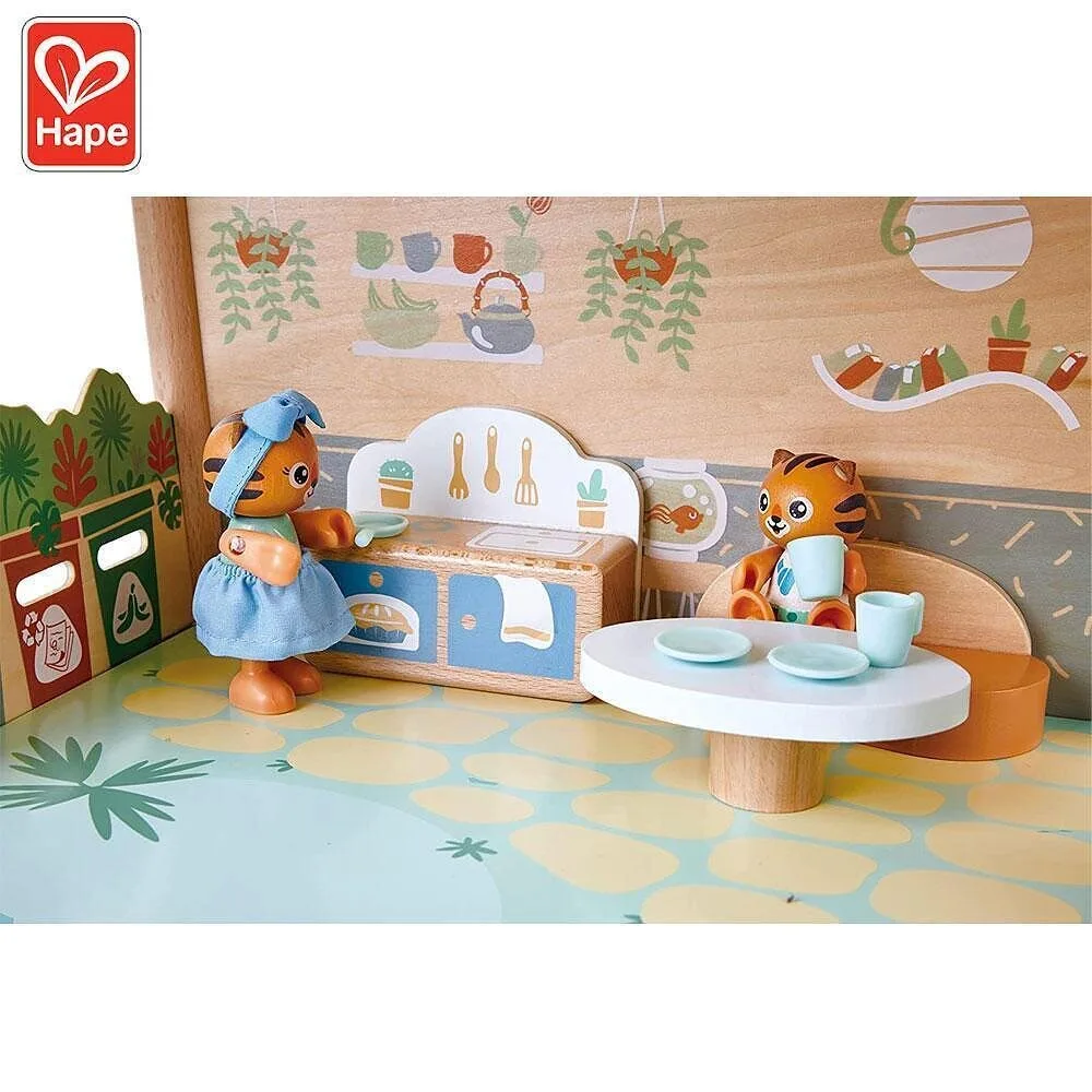 Дървен комплект, Hape, Къща на тигри в джунглата, 34 части, снимка 3