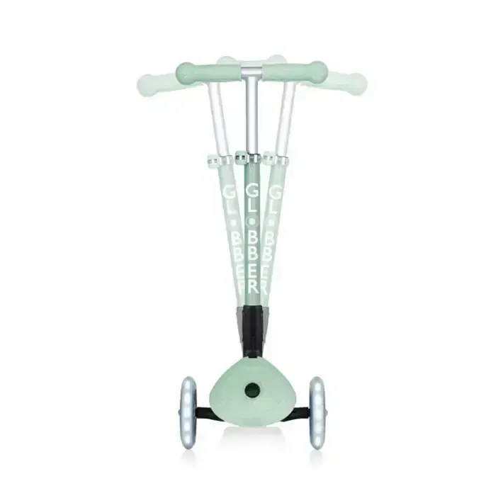 Сгъваема еко тротинетка с 3 колела GLOBBER JUNIOR FOLDABLE LIGHTS ECOLOGIC - цвят пистачио, снимка 3
