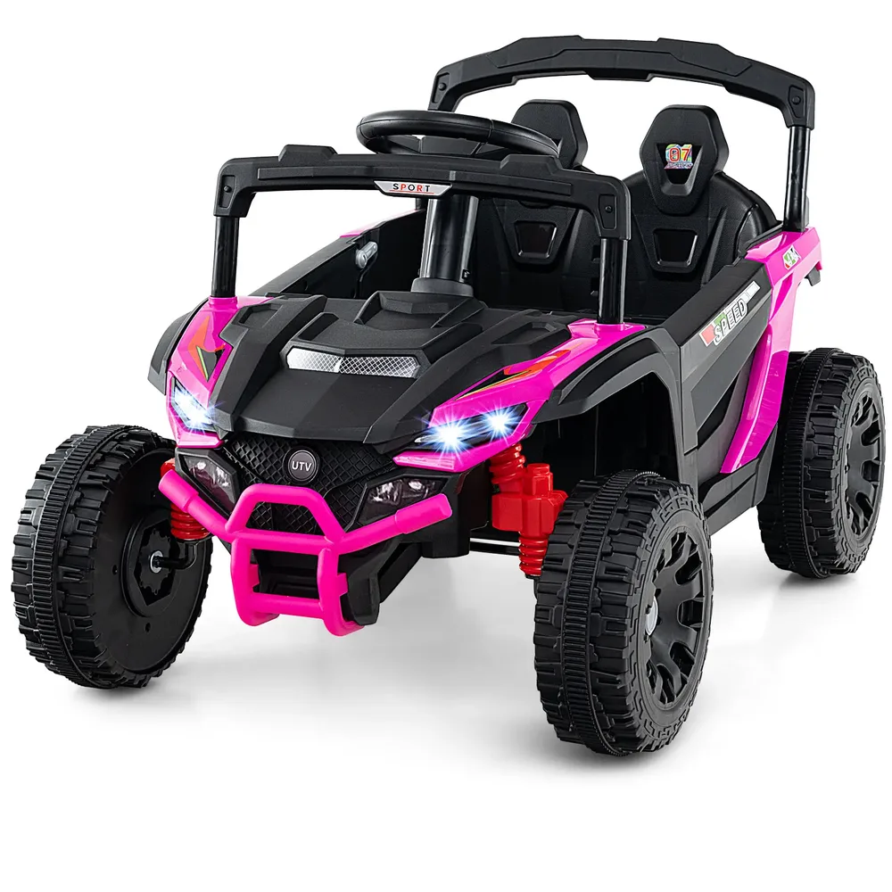 Детска електрическа кола UTV 12 V с дистанционно управление, розова, снимка 4