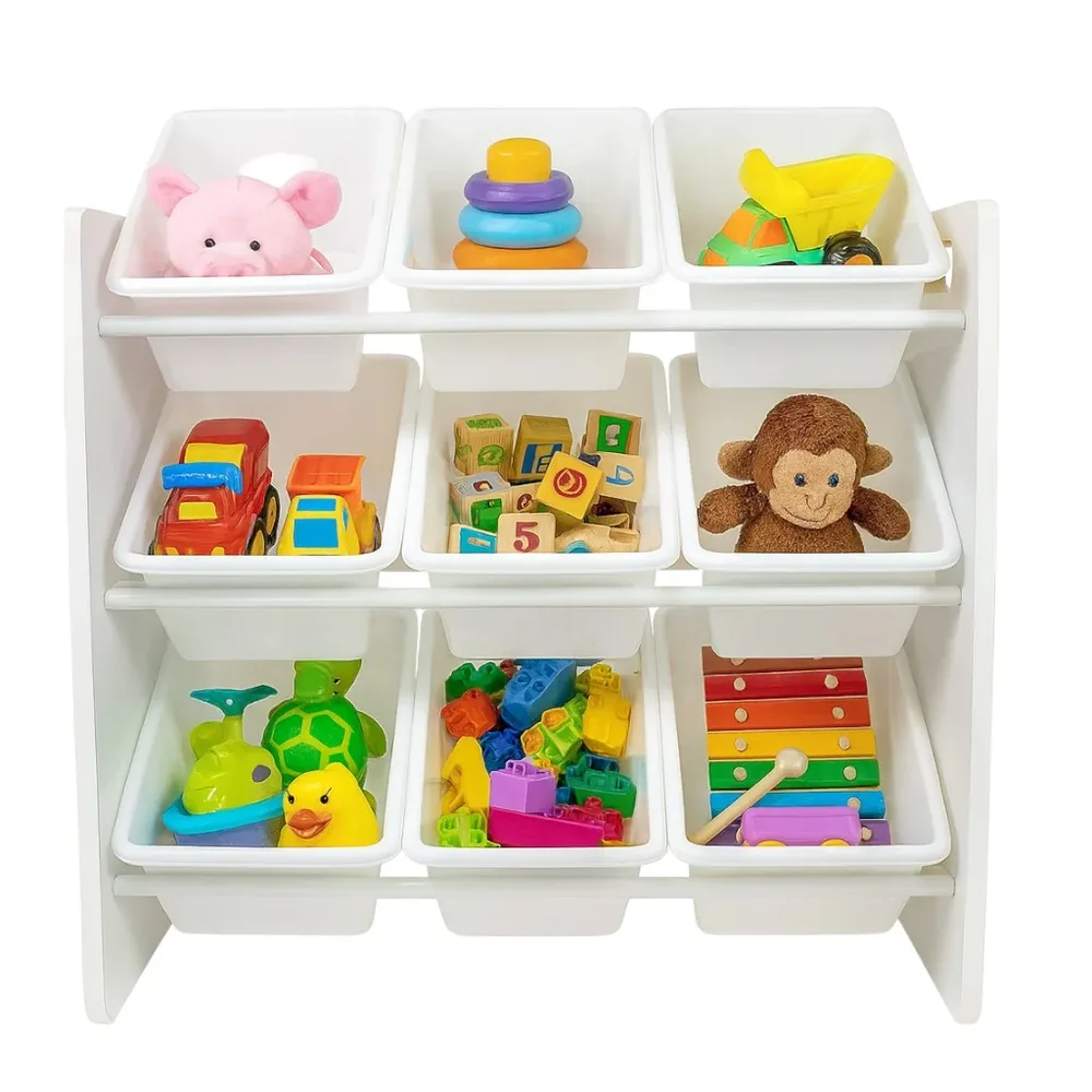 Етажерка за играчки с 9 кутии за съхранение WHITE JWTR-3006, снимка 2