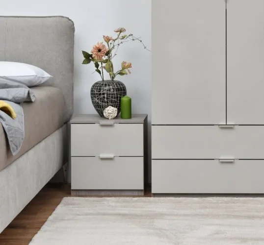 Нощно шкафче ELEGANCE 2F – пясък гланц, снимка 4