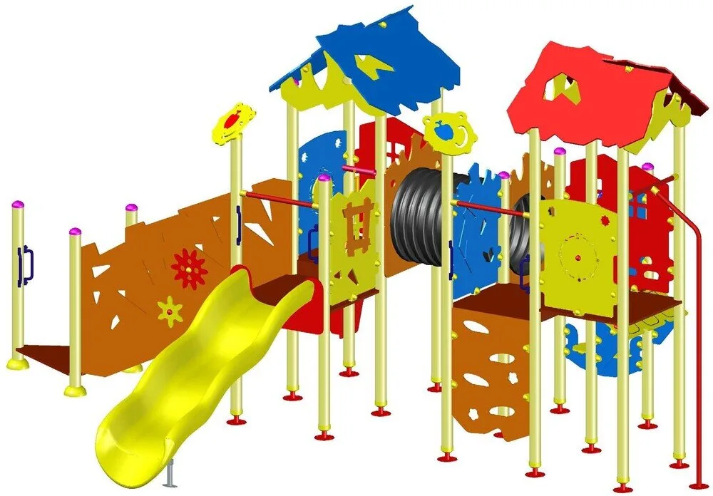 Комбинирано детско съоръжение PS0049-1 – 5,68 × 3,75 × 3,00 м