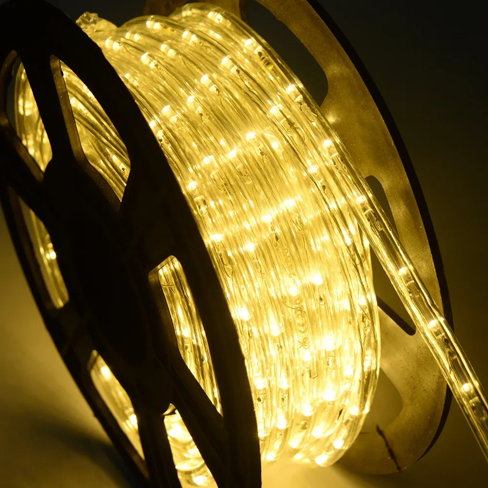 LED светлинен маркуч 30 м с 1080 LED, за вътре и навън, бежов, снимка 3