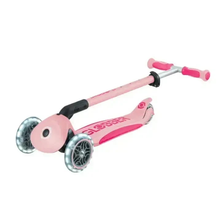 Детска сгъваема тротинетка с родителски контрол Globber Go Up Deluxe Flash Lights, розова, снимка 6