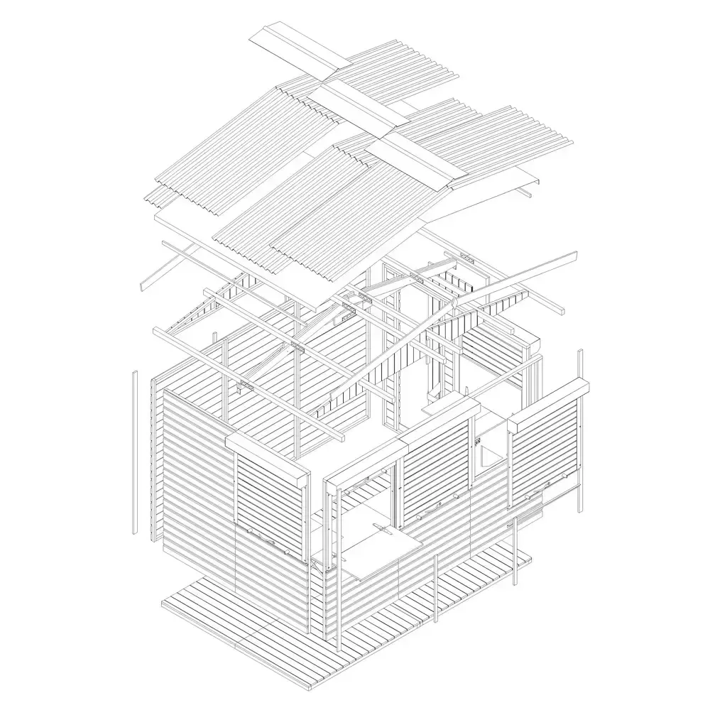 Дървен щанд – 303 × 199 см – 6 м² – код TTM150BZ, снимка 9