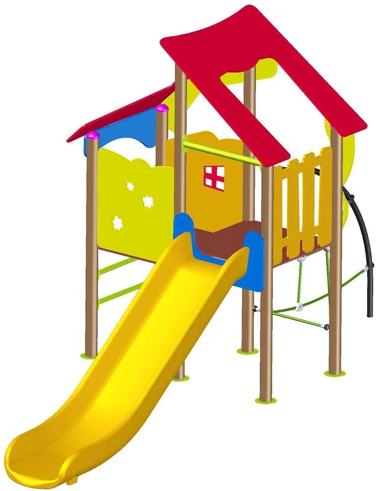 Комбинирано детско съоръжение PS0053 – 3,90 × 1,70 × 2,30 м