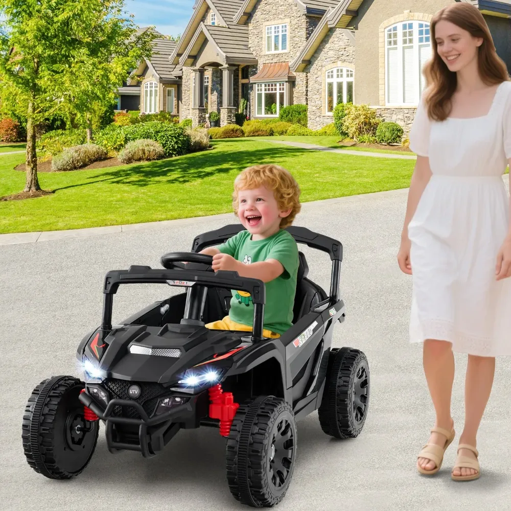 Детска електрическа кола UTV 12 V с дистанционно управление, черна