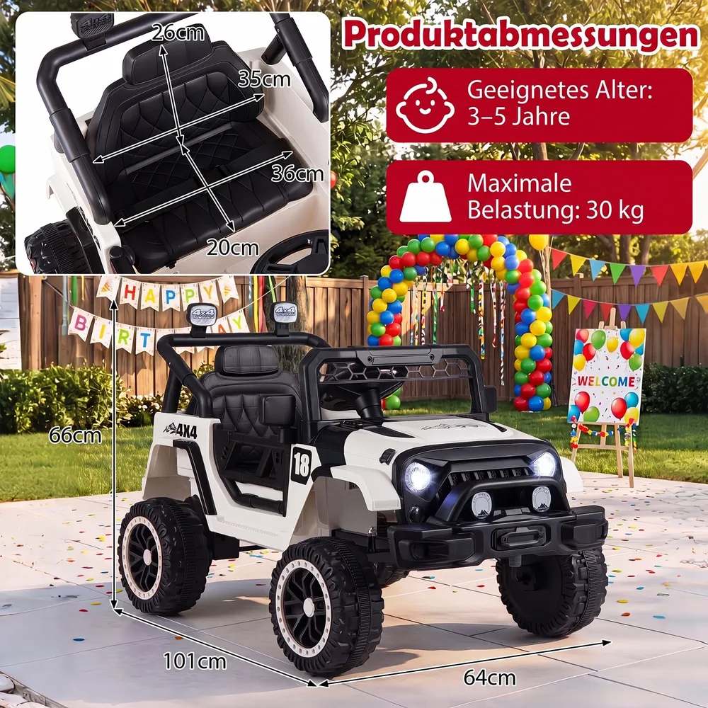 Детска електрическа кола 12 V с 2 режима на управление и дистанционно, до 60 кг, черна, снимка 8