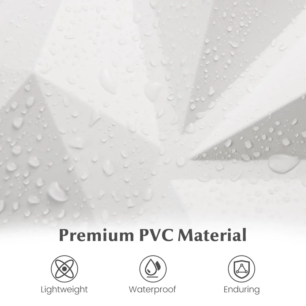 3D стенни панели от PVC с диамантен релеф, 50 броя, бели, снимка 6