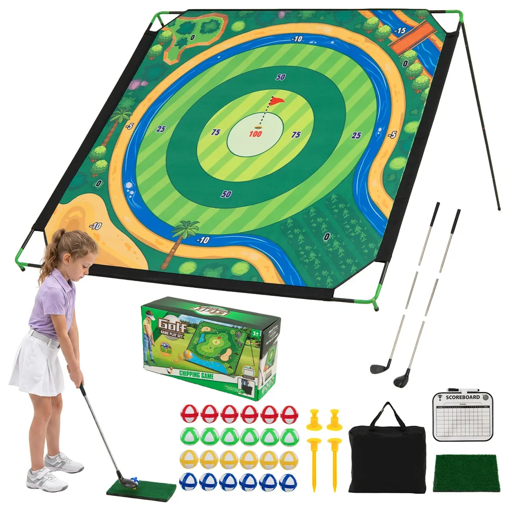 Комплект за голф игра с чипинг 180 × 180 см с 2 регулируеми стика, снимка 3