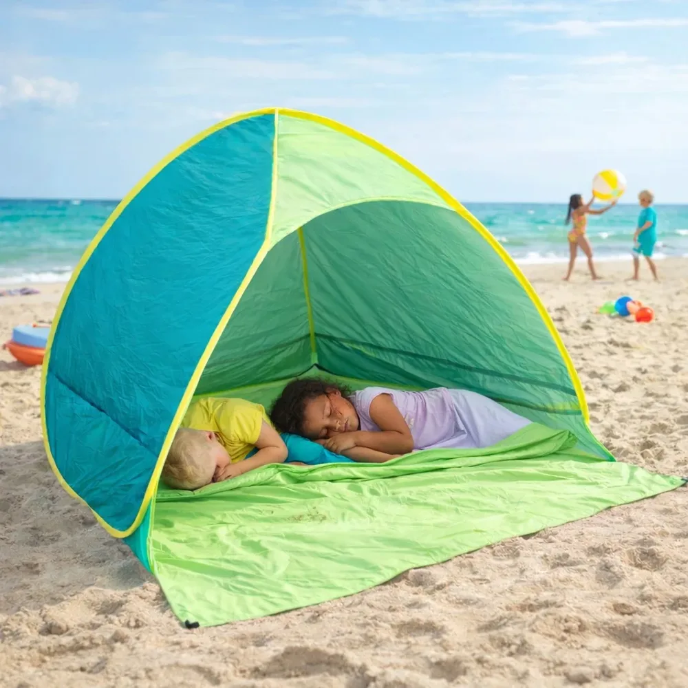 Детска Pop-Up палатка с UV защита 50+ – лека, сгъваема, за плаж и градина, 165×150×110 см, снимка 9