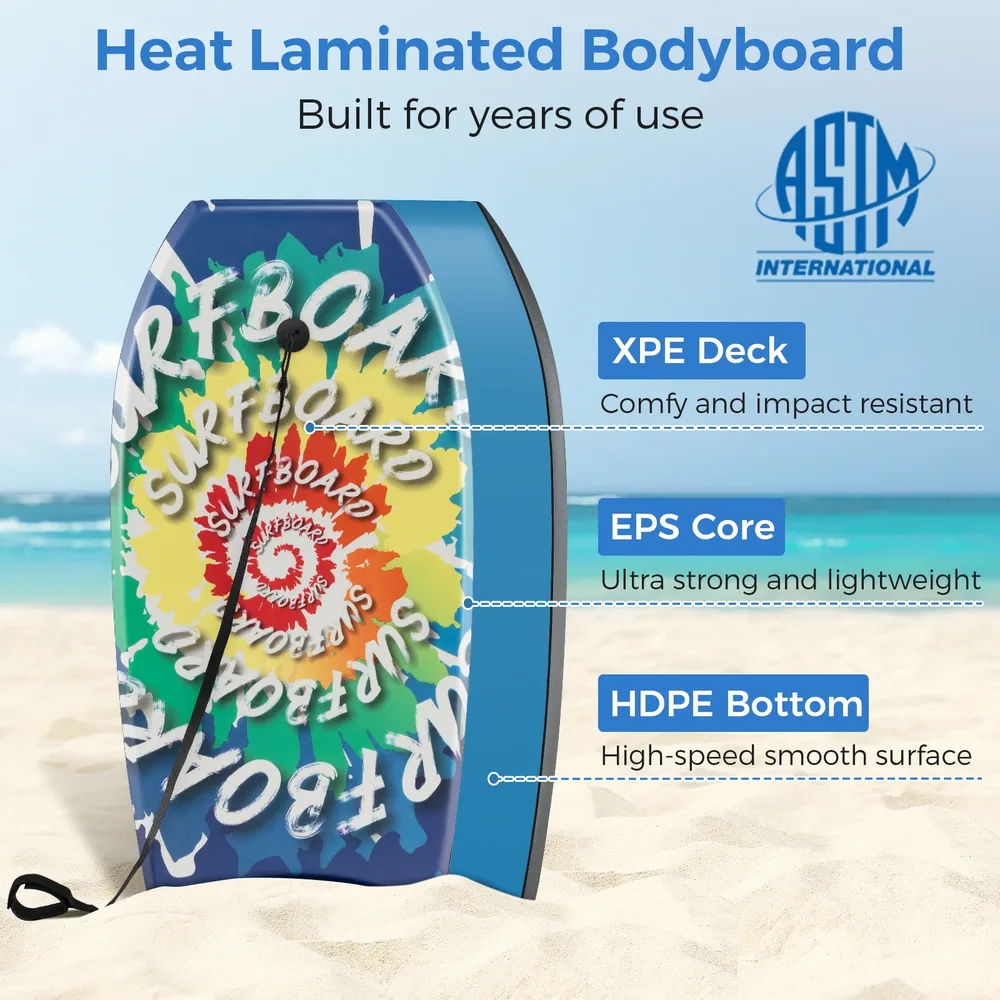 Лек бодиборд с EPS ядро, XPE повърхност и HDPE дъно, многоцветен 4, 84 см, снимка 7