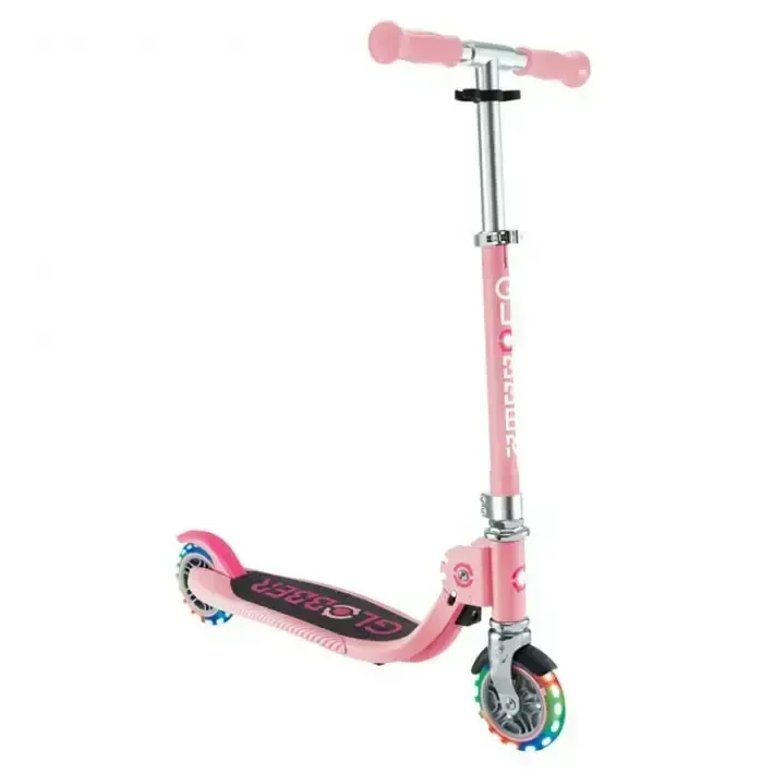 Детска сгъваема тротинетка с две светещи колела Globber Flow Foldable Junior Lights - розова, снимка 2