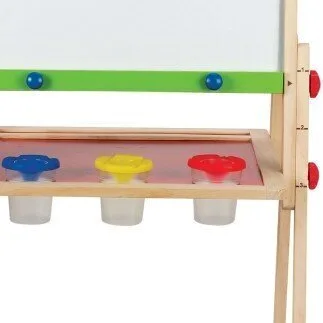 Детски статив за рисуване, Hape, С бяла магнитна дъска и черна дъска, снимка 3