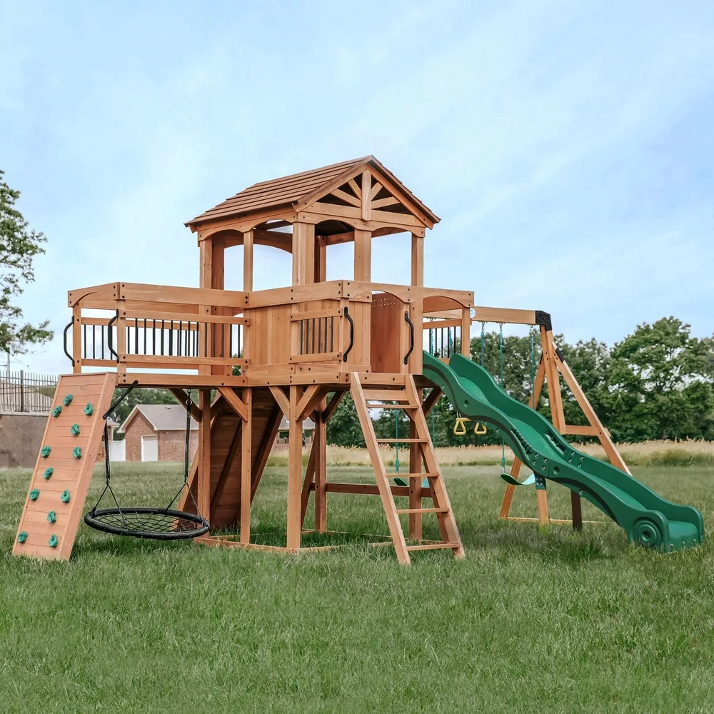 Комплект за игра Sterling Point с 3 люлки и пързалка, снимка 2