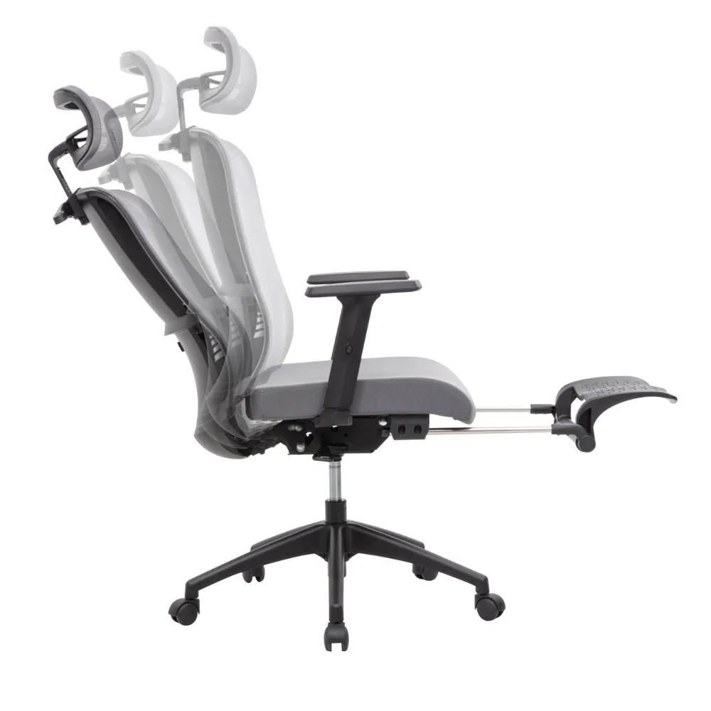 Работен стол Zeron HR Grey Mesh, снимка 7