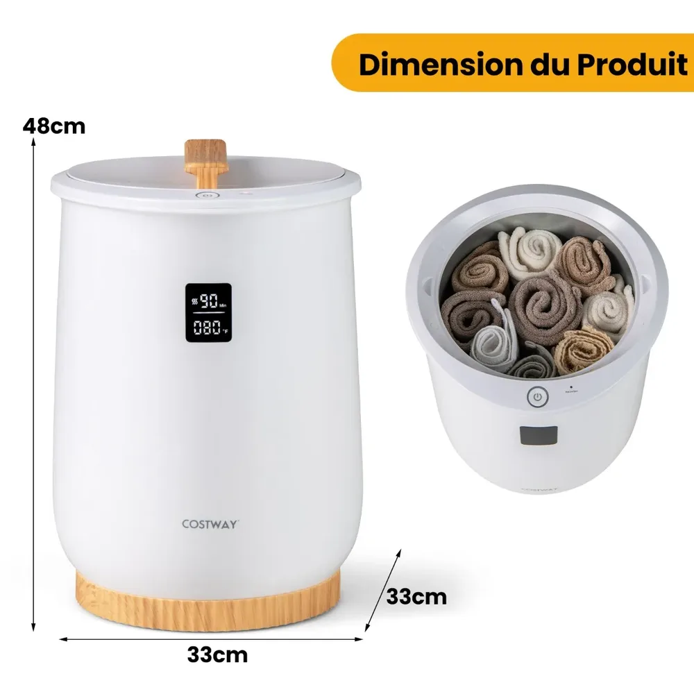 Кофа за затопляне на кърпи, 20 л, с LED дисплей и таймер, бяла, снимка 2