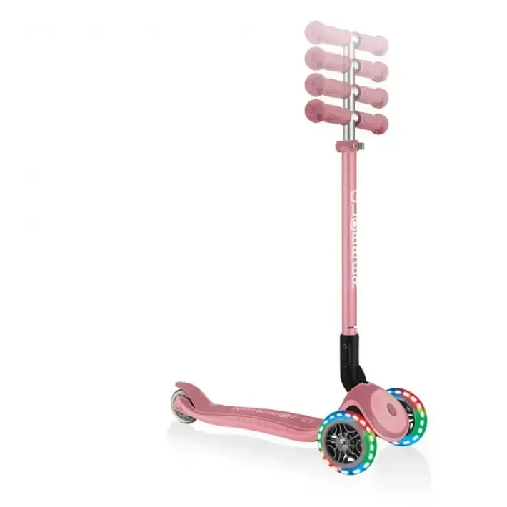 Детска сгъваема тротинетка със светещи колела PRIMO FOLDABLE PLUS LIGHTS – пастелно розова, снимка 4