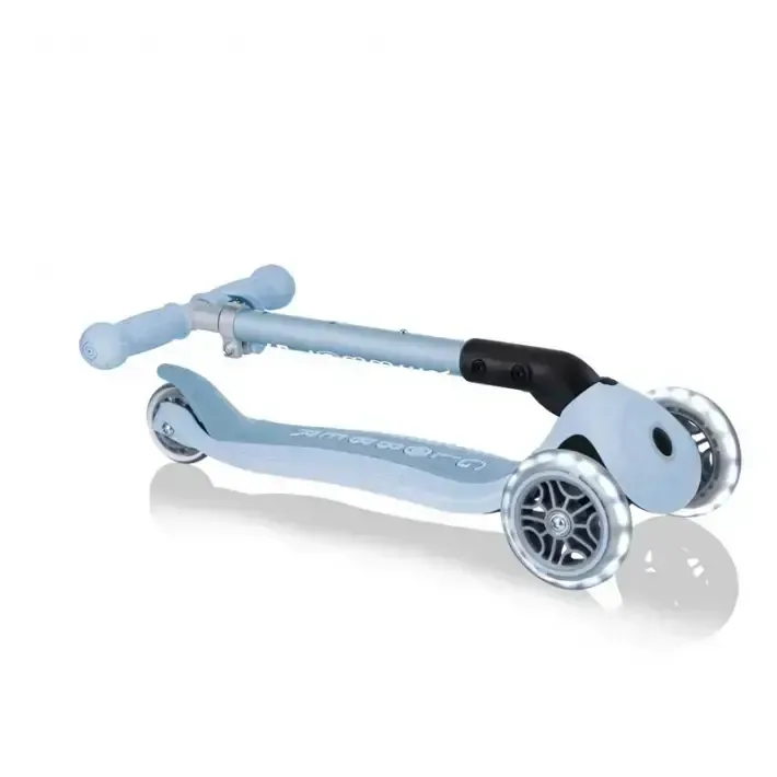 Сгъваема еко тротинетка с 3 колела GLOBBER JUNIOR FOLDABLE LIGHTS ECOLOGIC – цвят боровинка, снимка 6