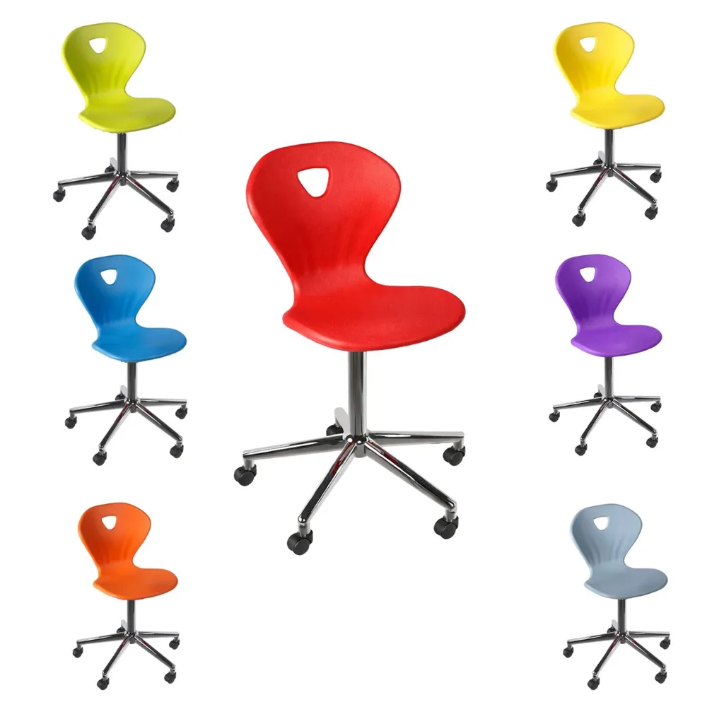 Ученически стол Kori Swivel Chrome – червен ПП, снимка 2