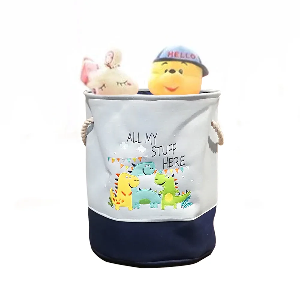 Кош за играчки, дрехи, пране, сгъваем, с удобни дръжки, за детска стая, спалня, дневна - динозаври, снимка 2