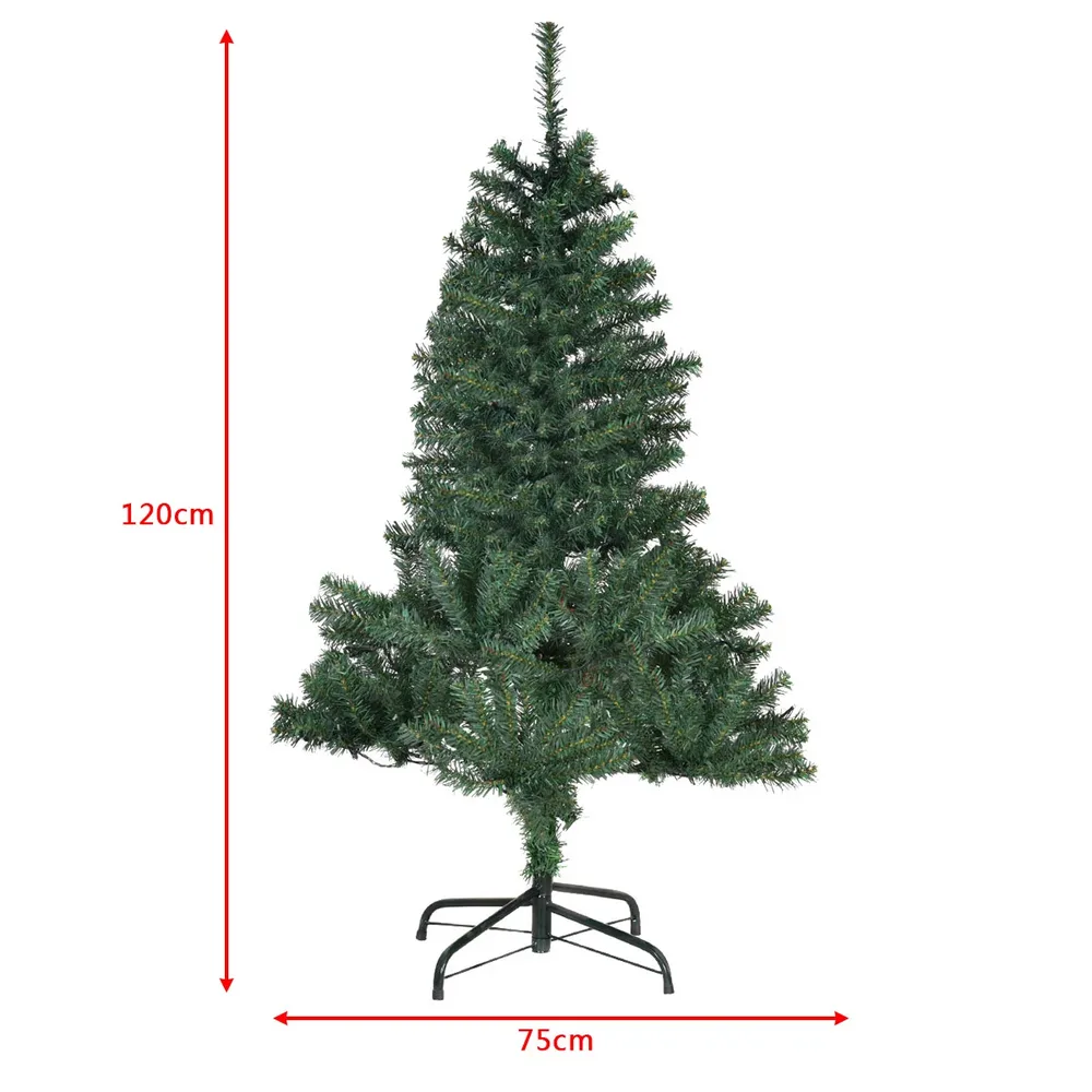 Изкуствена коледна елха със светещи LED вериги, 120 см, снимка 3