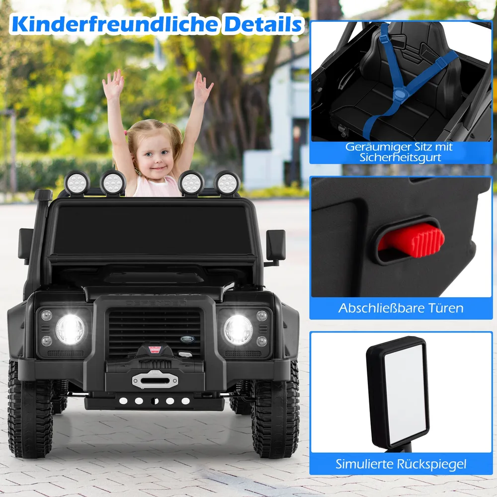 Детска електрическа кола Land Rover Defender с дистанционно за родителите, черна, снимка 7