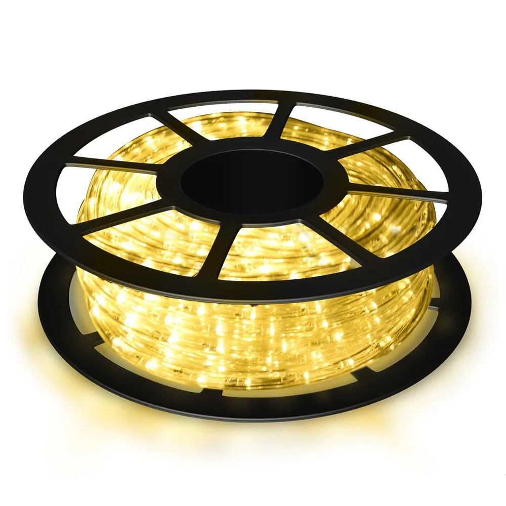 LED светлинен маркуч 30 м с 1080 LED, за вътре и навън, бежов, снимка 4