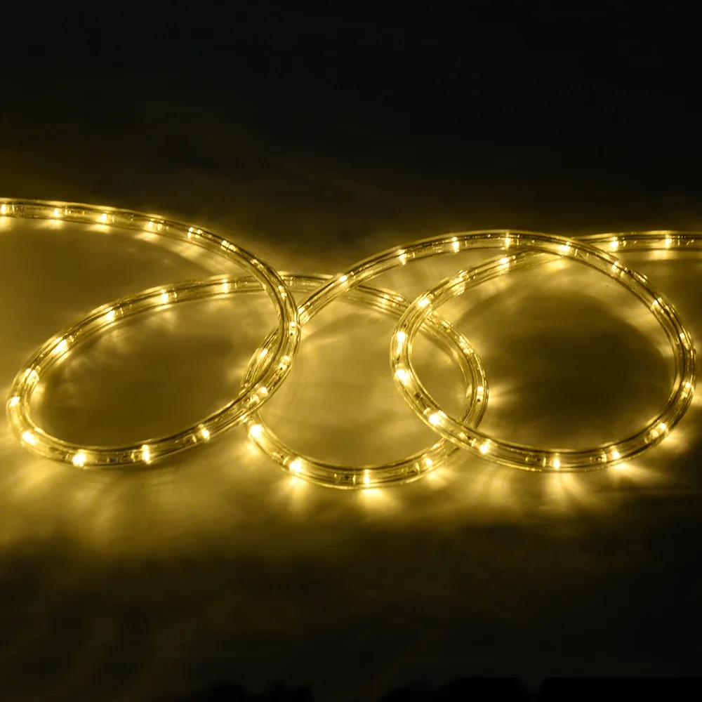 LED светлинен маркуч 10 м за вътре и навън, топлобял, снимка 5