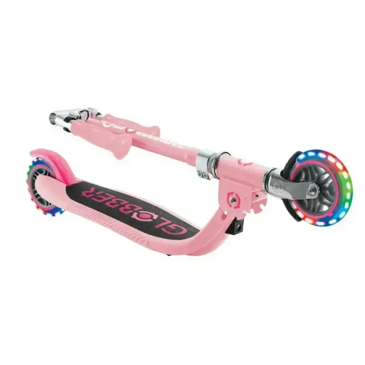 Детска сгъваема тротинетка с две светещи колела Globber Flow Foldable Junior Lights - розова, снимка 7