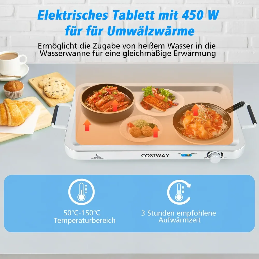 Електрически бейн-мари 3 в 1 с 3 тави, 9 л, 450 W, до 150 °C, снимка 2