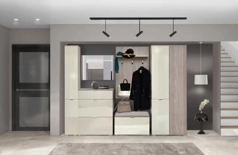 Шкаф за антре ELEGANCE 30 – бял гланц, снимка 4