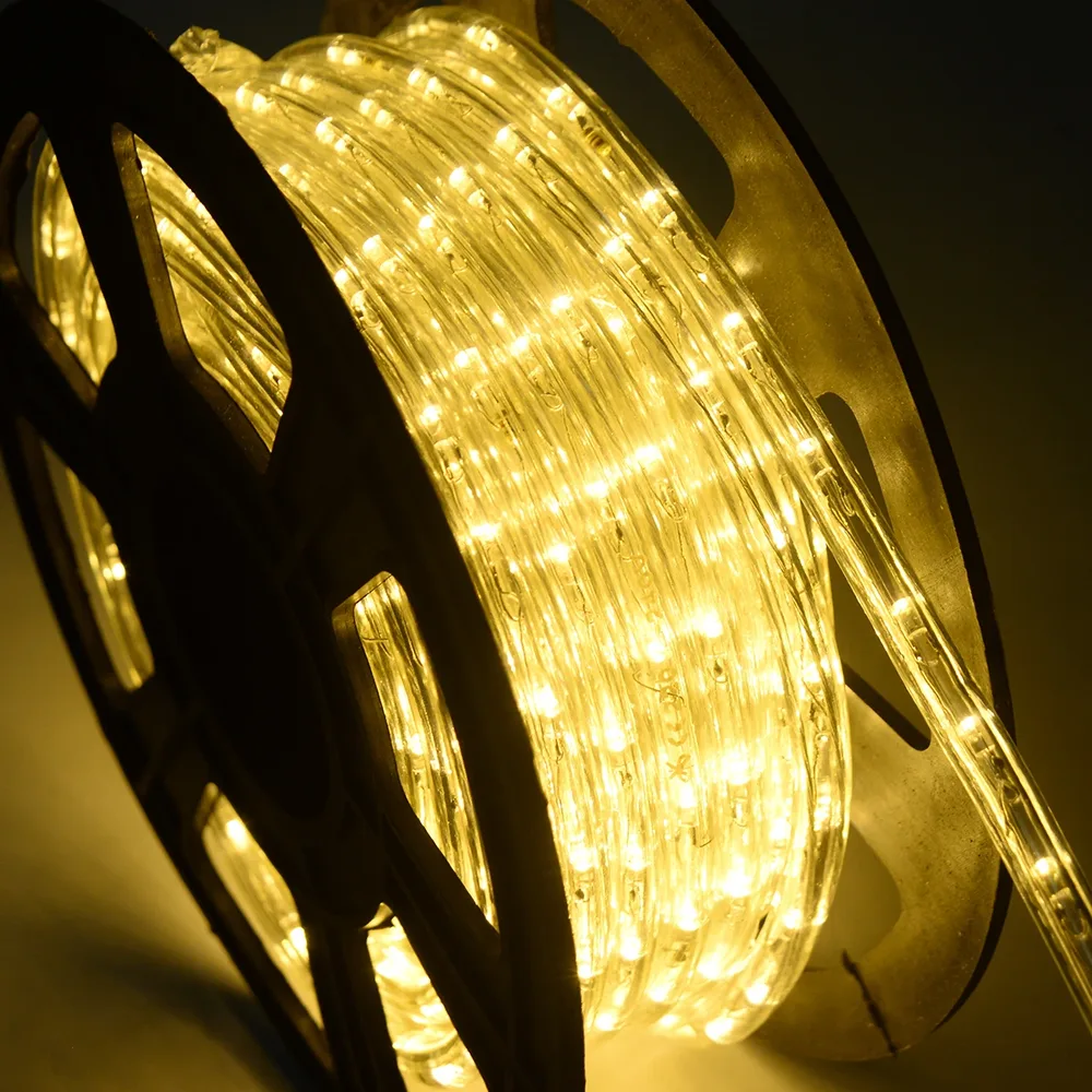 LED светлинен маркуч 10 м за вътре и навън, топлобял, снимка 3