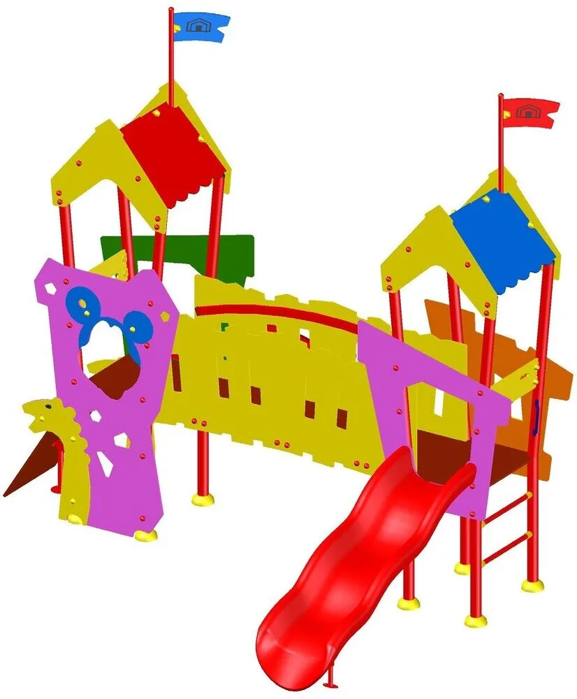 Комбинирано детско съоръжение PS0029 – 4,63 × 4,22 × 3,66 м