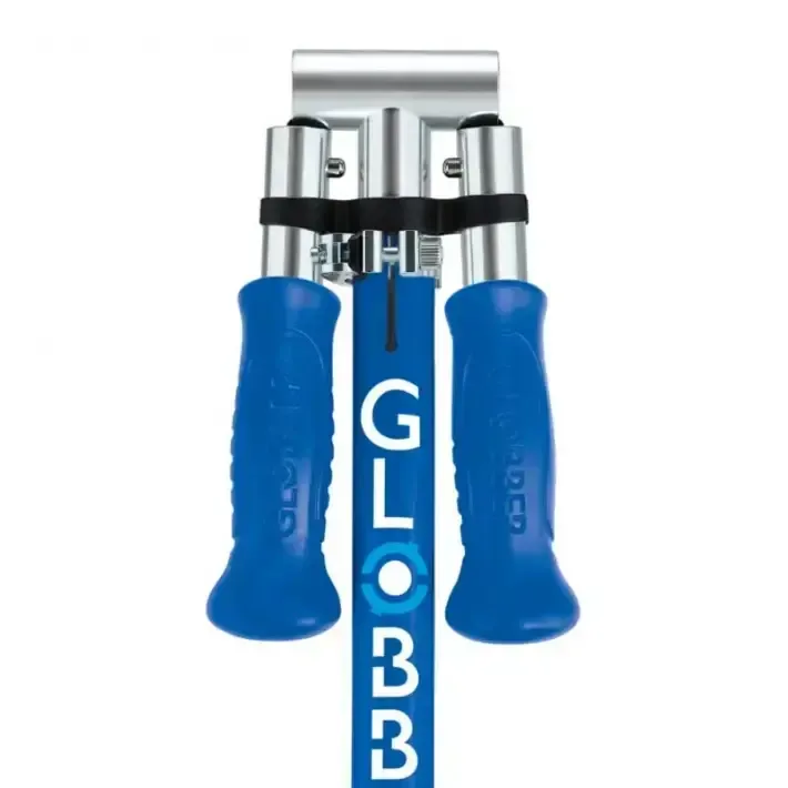 Детска сгъваема тротинетка с две светещи колела Globber Flow Foldable Junior Lights - синя, снимка 5