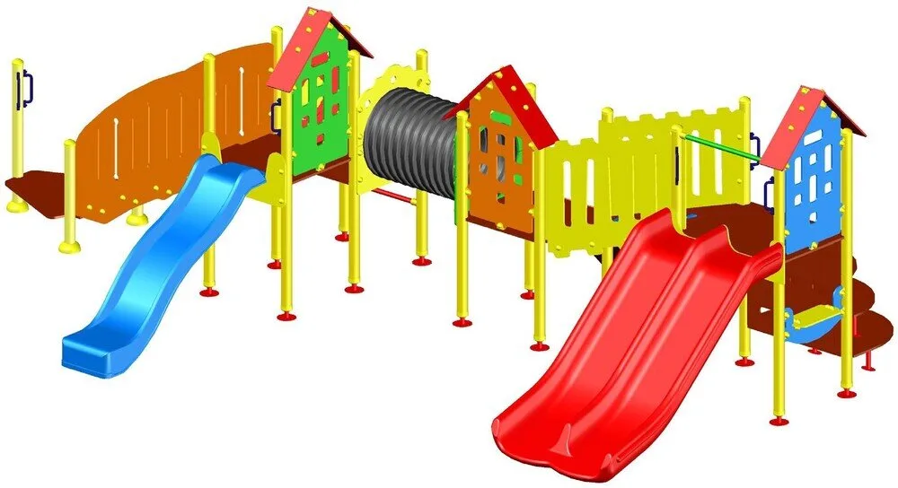 Комбинирано детско съоръжение PS0031-1 – 6,96 × 3,97 × 2,40 м