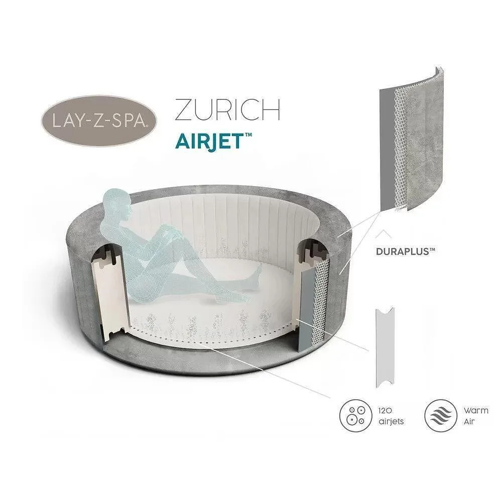 Джакузи надуваемо Zurich Air Jet - 180 × 66 см с филтърна помпа и диспенсър, снимка 4