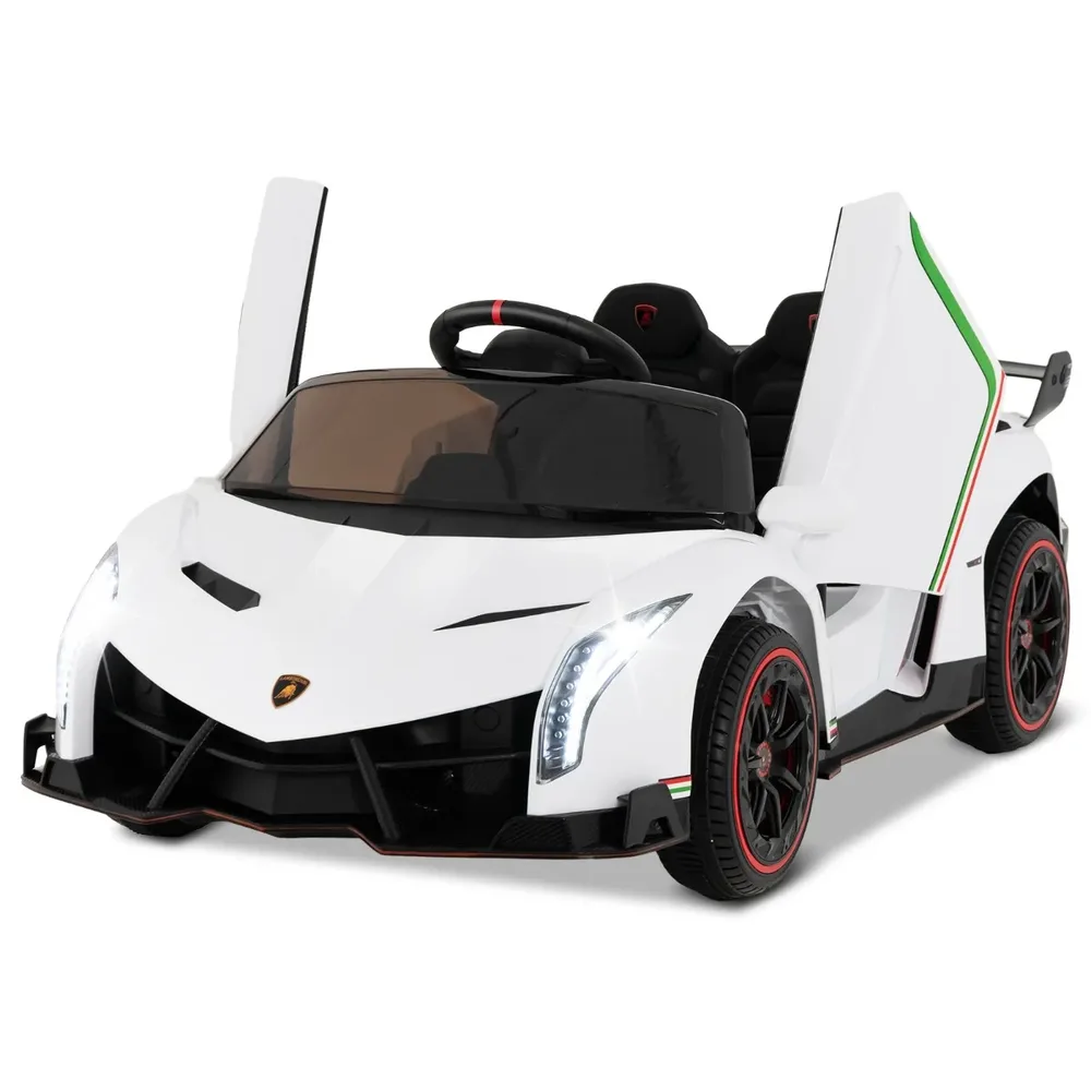 Детска електрическа кола Lamborghini 12V с дистанционно, LED фарове и музика, бяла, снимка 5