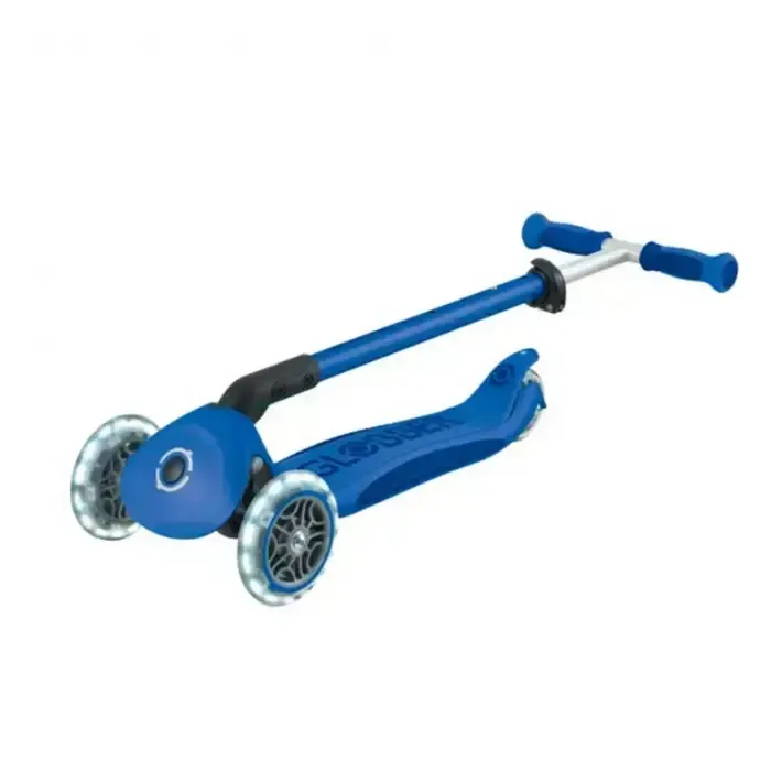 Детска сгъваема тротинетка с родителски контрол Globber Go Up Deluxe Flash Lights, тъмно синя, снимка 6