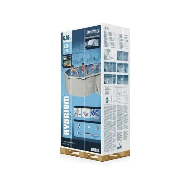 Сглобяем басейн Hydrium 610 × 360 × 120 см с метални стени, снимка 4