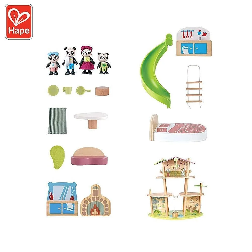 Дървен комплект, Hape, Бамбуковата къща на пандите, 25 части, снимка 7