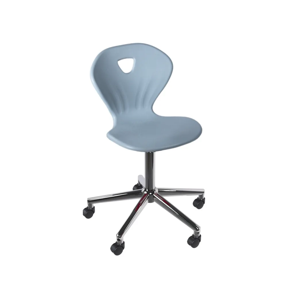 Ученически стол Kori Swivel Chrome – червен ПП, снимка 4