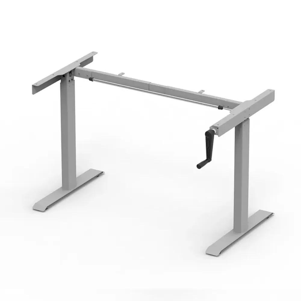 Основа за бюро Ergo Desk - механична регулация – сив метал, снимка 4