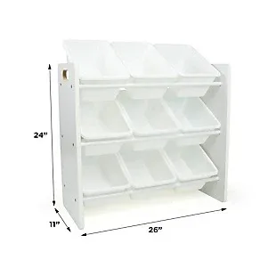 Етажерка за играчки с 9 кутии за съхранение WHITE JWTR-3006, снимка 6