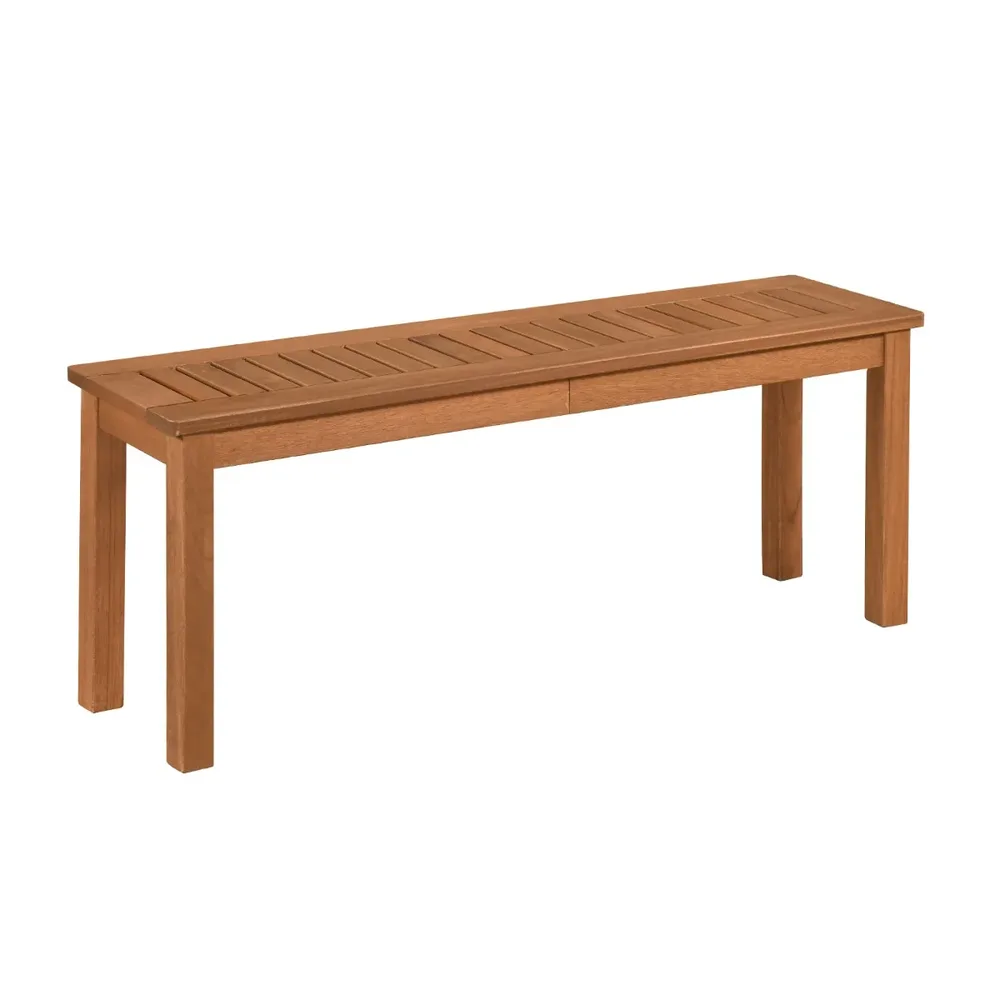 Двуместна градинска пейка от масивно дърво с летвена седалка, 120 × 30,5 × 47 см, снимка 3