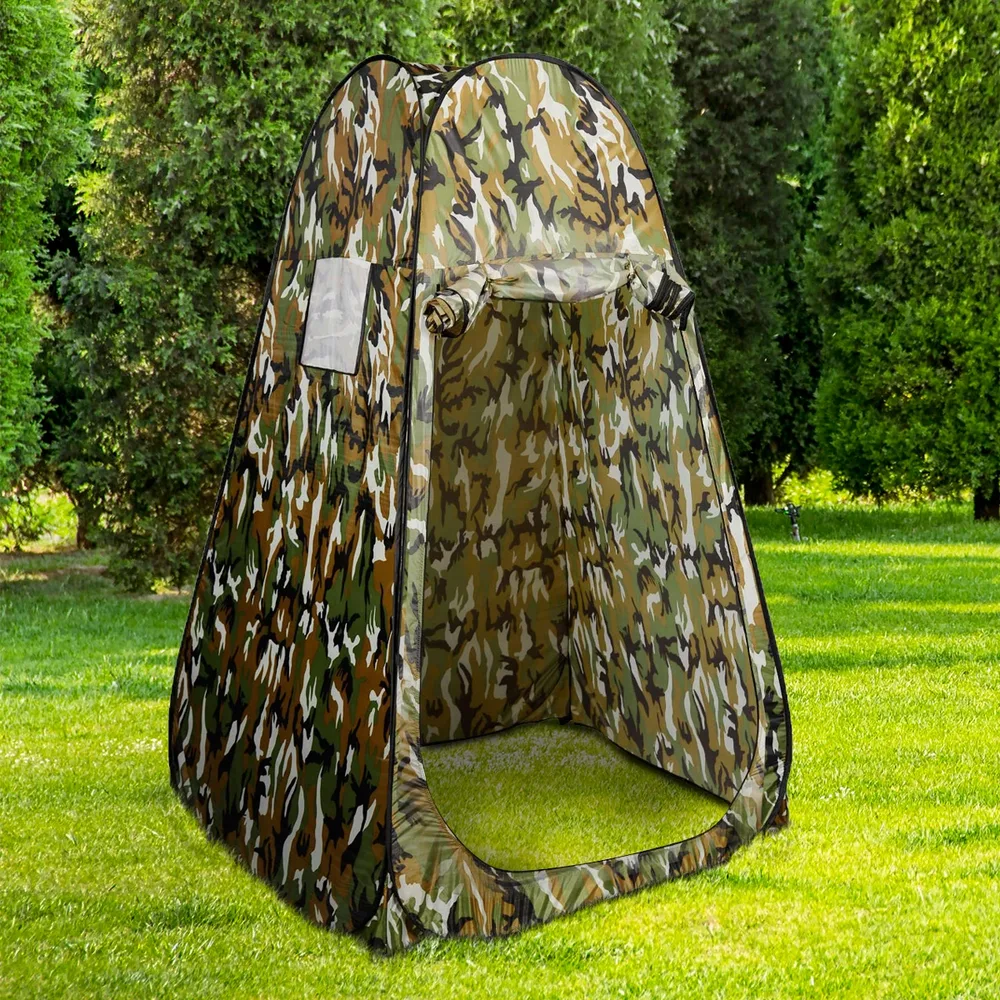 Сгъваема палатка за душ и преобличане, 120 × 120 × 190 см, камуфлаж, снимка 2